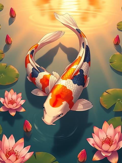Free ai generated fish carp illustration