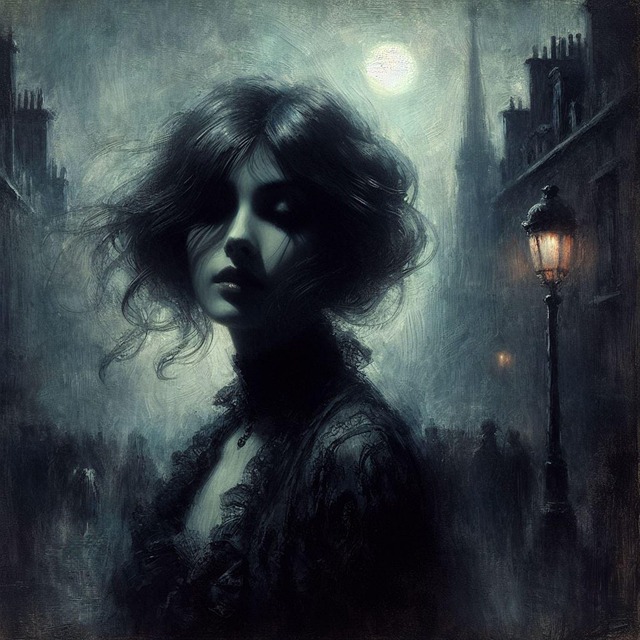 Free ai generated woman night illustration