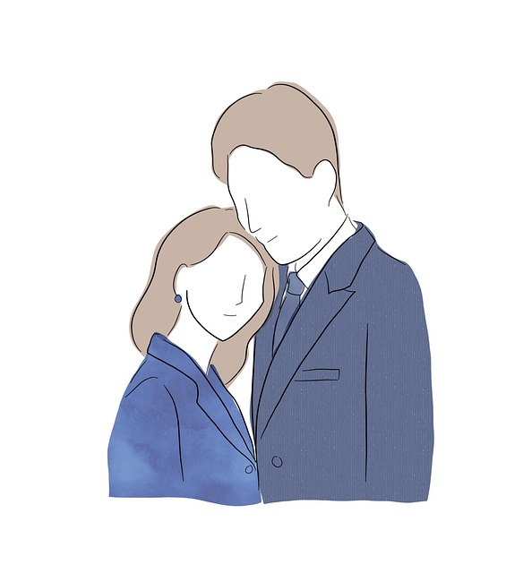 Free couple minimalist art line art illustration