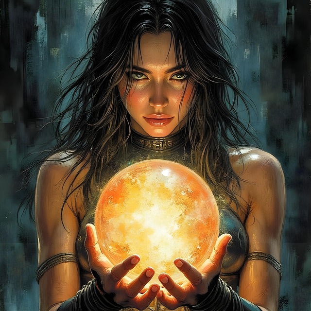 Free ai generated woman orb illustration