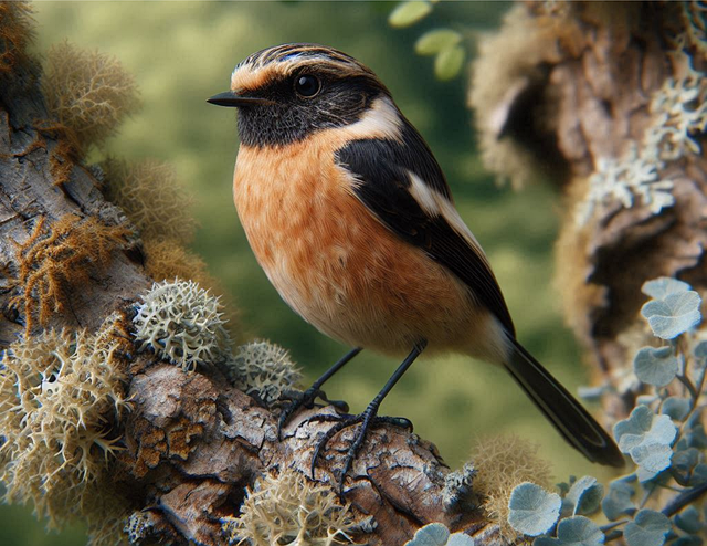 Free ai generated stonechat bird illustration