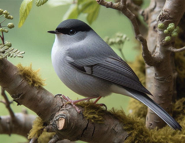 Free ai generated blackcap bird illustration