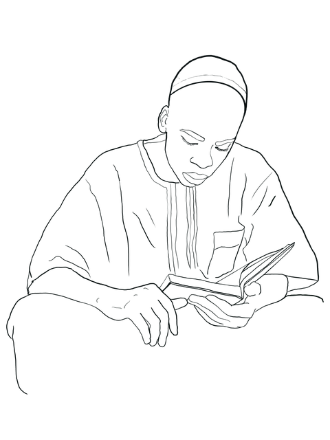 Lineart, Zeichnung, Mann, Person, Lesen