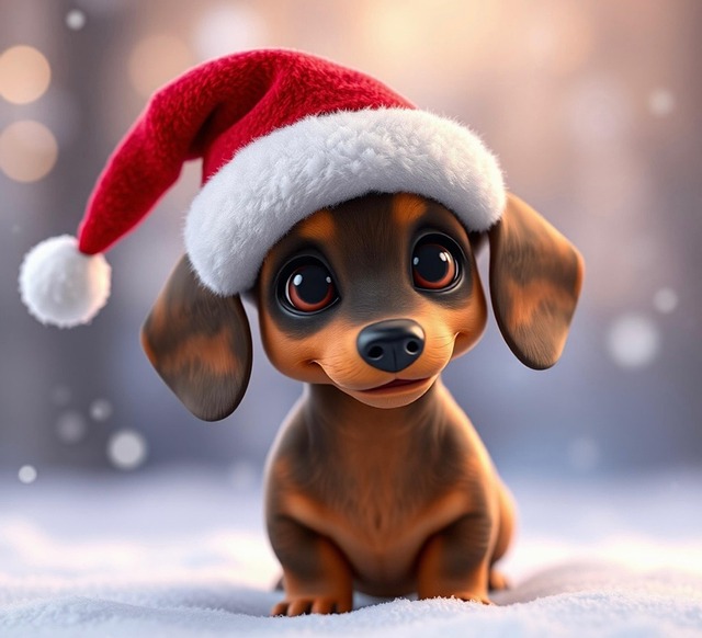 Free ai generated dog christmas illustration