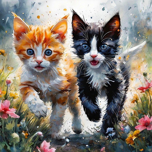 Free ai generated cat kittens illustration