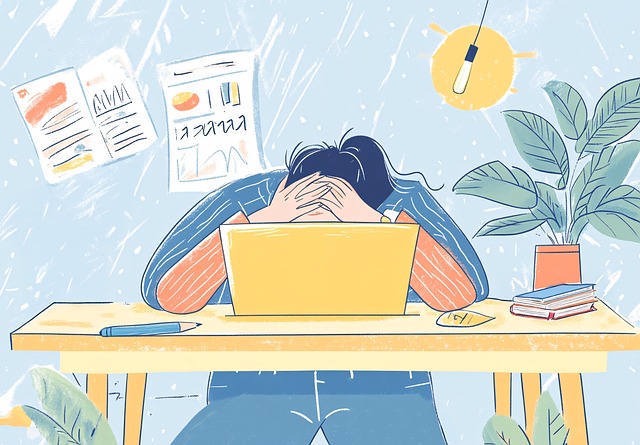 Free office worker tired illustration