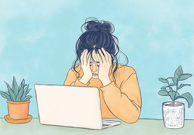 Free office worker tired illustration