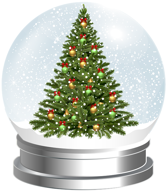 Schneekugel, Weihnachtsbaum, Baum