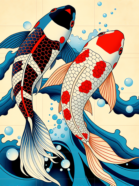 Free ai generated fish carp illustration