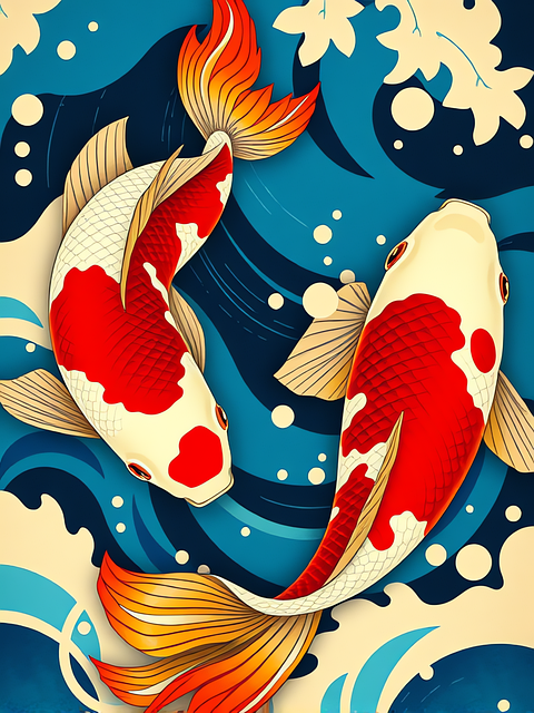 Free ai generated fish carp illustration