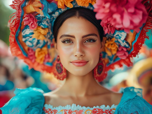 Free ai generated latina woman traditional dress illustration