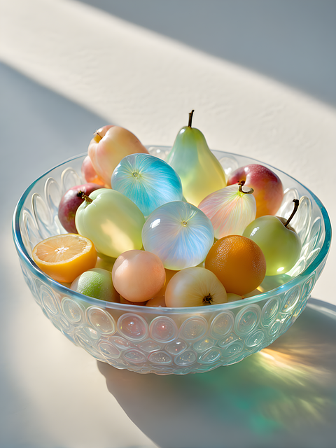 Free ai generated fruits glass bowl illustration