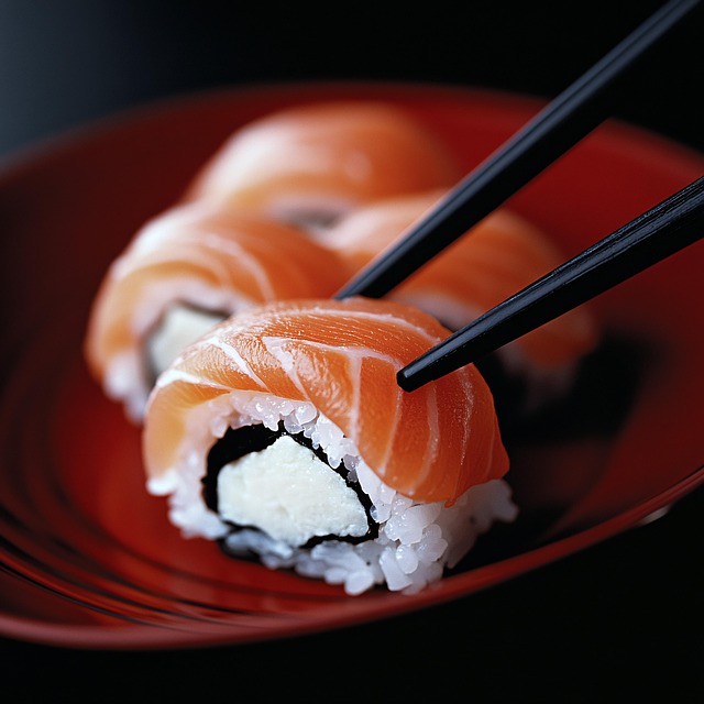 Free sushi salmon japanese illustration