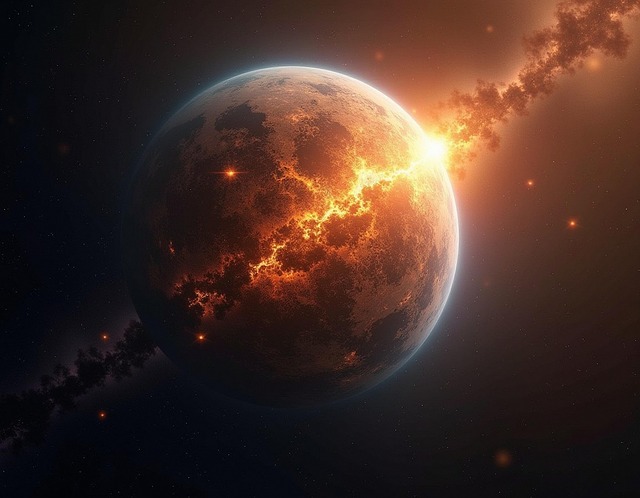 Free globe fire galaxy illustration