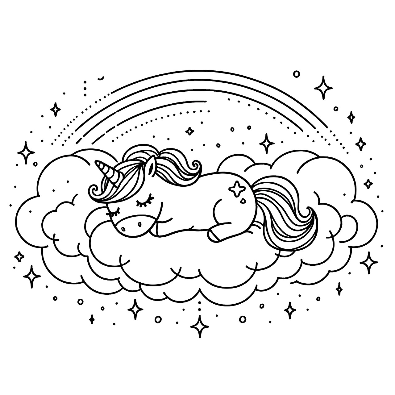 Download unicorn nature drawing royalty free stock illustration