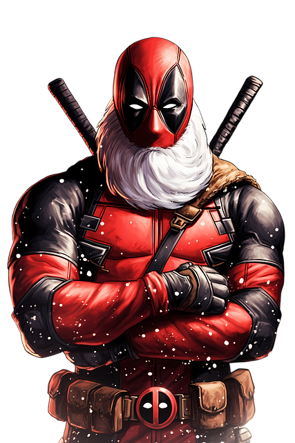 Free Santa Deadpool illustration and picture