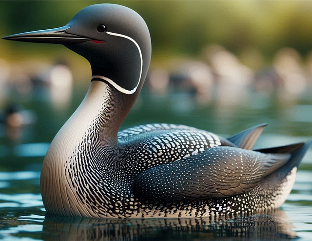 Download free HD stock image of Ai Generated Bird Free ai generated bird black-throated diver illustration