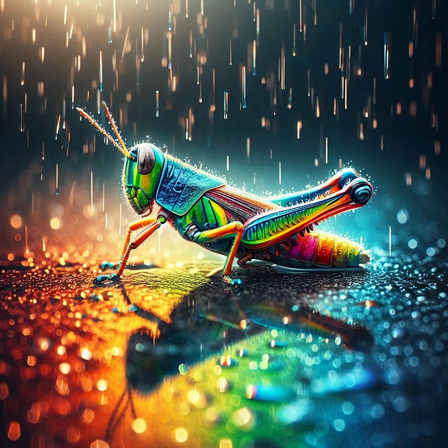 Download free HD stock image of Grasshopper Rain Free grasshopper rain multicolor illustration