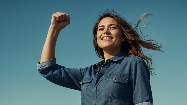 Free ai generated woman success illustration