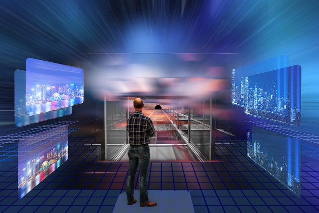 Free metaverse virtual reality man illustration