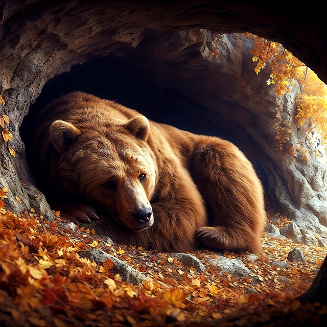 Free brown bear bear hibernation illustration