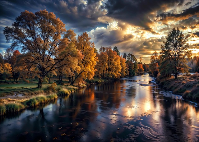Free forest flow fall illustration