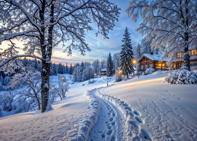Free winter snow forest illustration