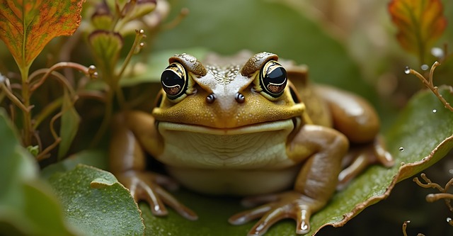 Free brown frog portrait illustration