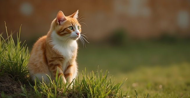 Katze, Zweifarbig, Neugierig, Alarm