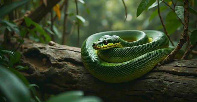 Schlange, Grün, Tierwelt, Natur, Reptil