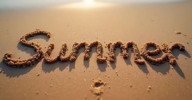 Summer, Beach, Sand, Handwritten