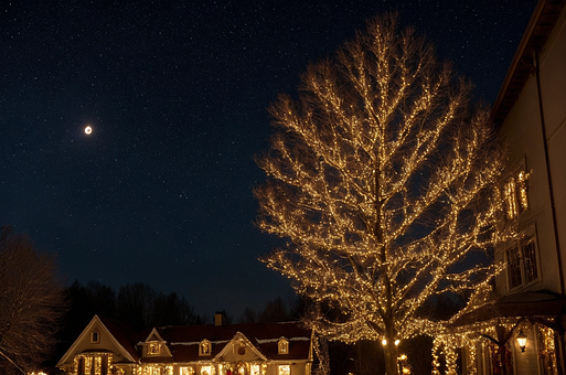 Hus, Sne, Jul, X-Mas, Dekoration