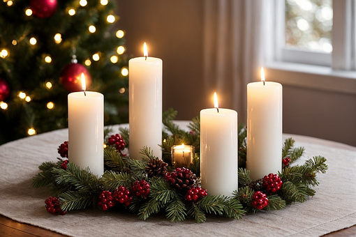 Jul Krans, Advent, Stearinlys, Jul