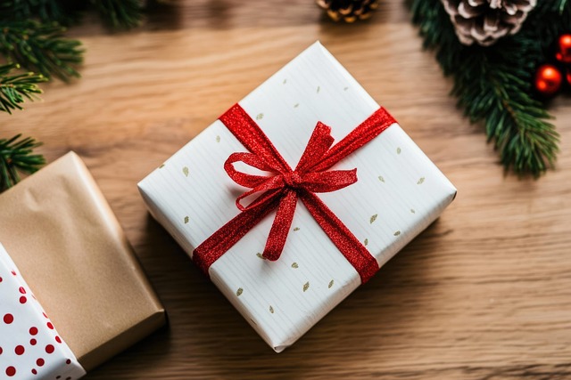 Free ai generated gift box red ribbon illustration