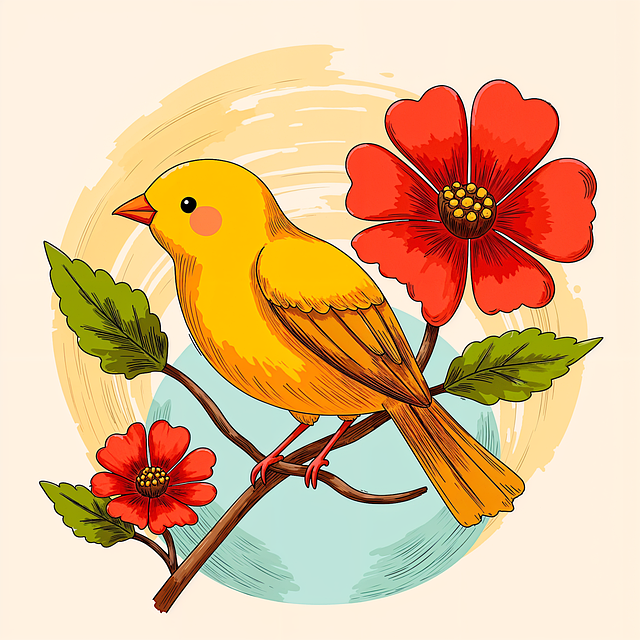 Download free HD stock image of Ai Generated Bird Free ai generated bird flower illustration