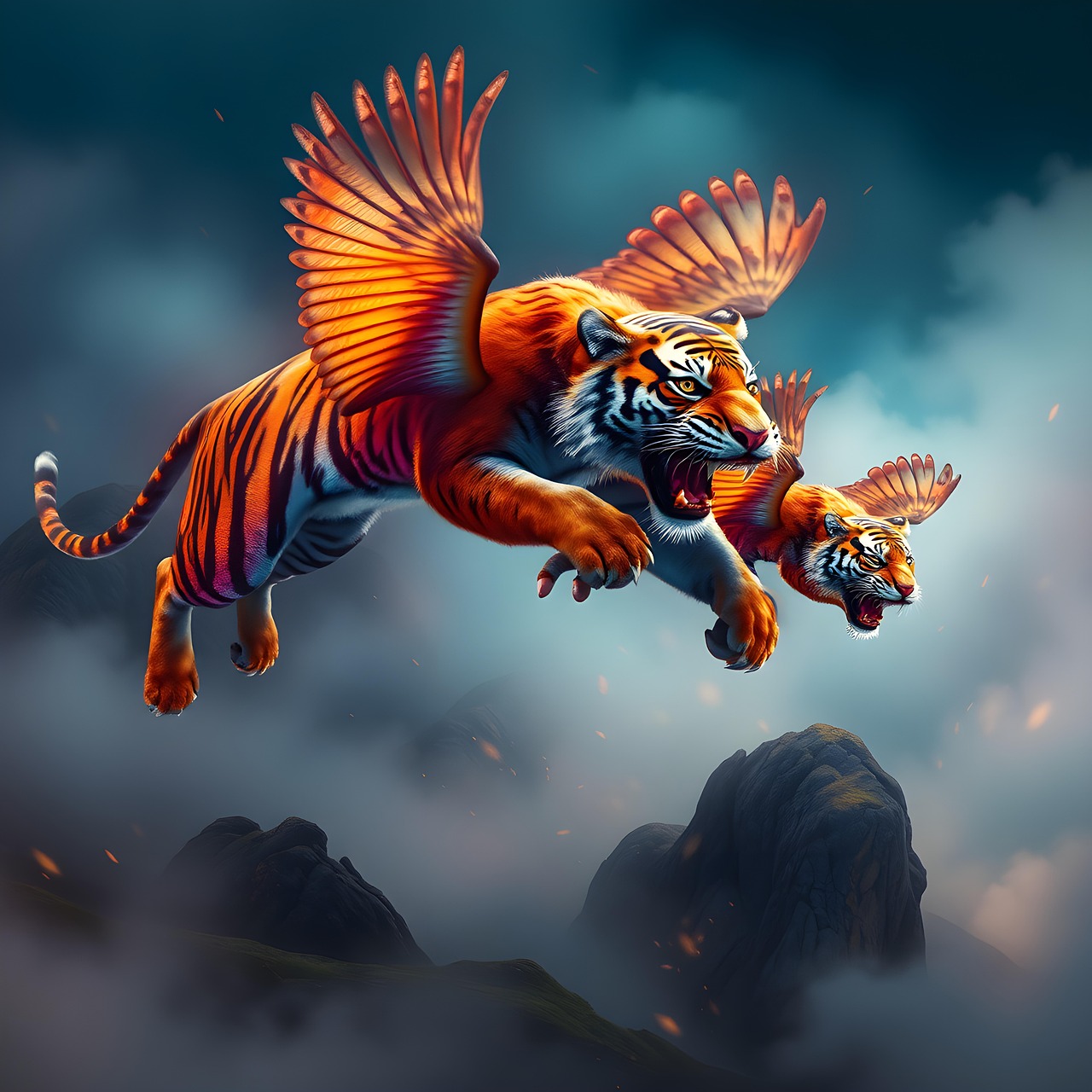 Download Flying Tigers, Tiger, Animal. Royalty-Free Stock Illustration ...