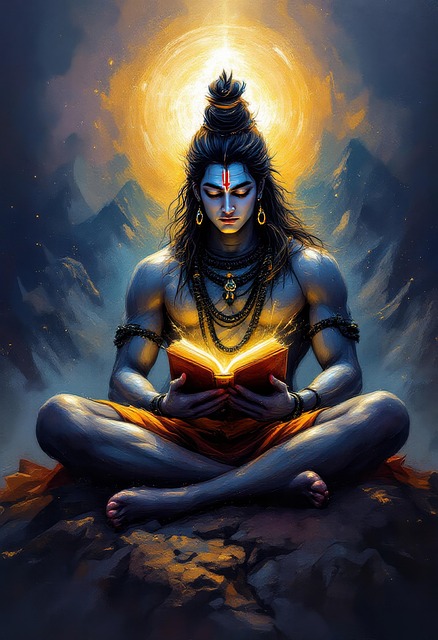 Free ai generated shiva bhagavad gita illustration