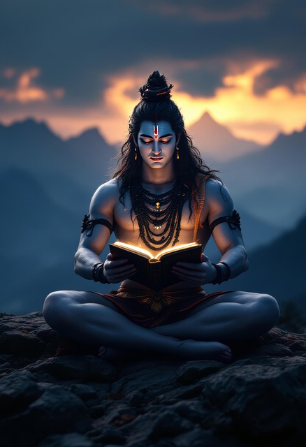 Free ai generated shiva bhagavad gita illustration