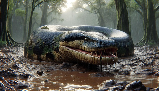 Free ai generated snake mud illustration