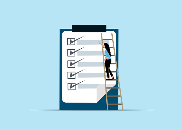 Free checklist goals ladder vector