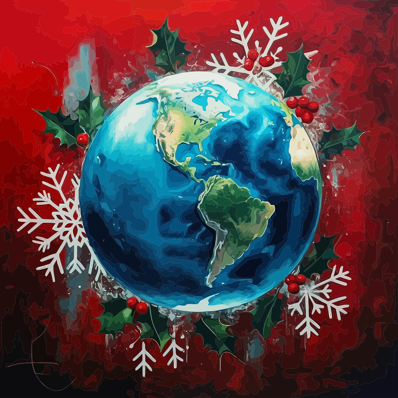 Download free HD stock image of Earth Christmas Background Free earth christmas background vacation planet view earth imagination festive vector
