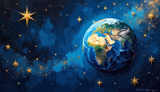 Free earth christmas background vacation planet view earth imagination festive illustration