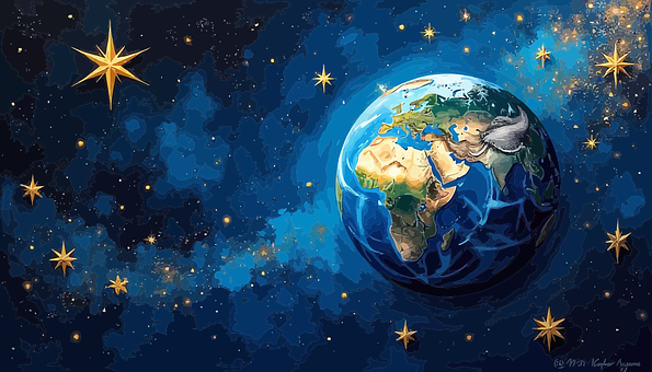 Free Earth Christmas Background vector and picture