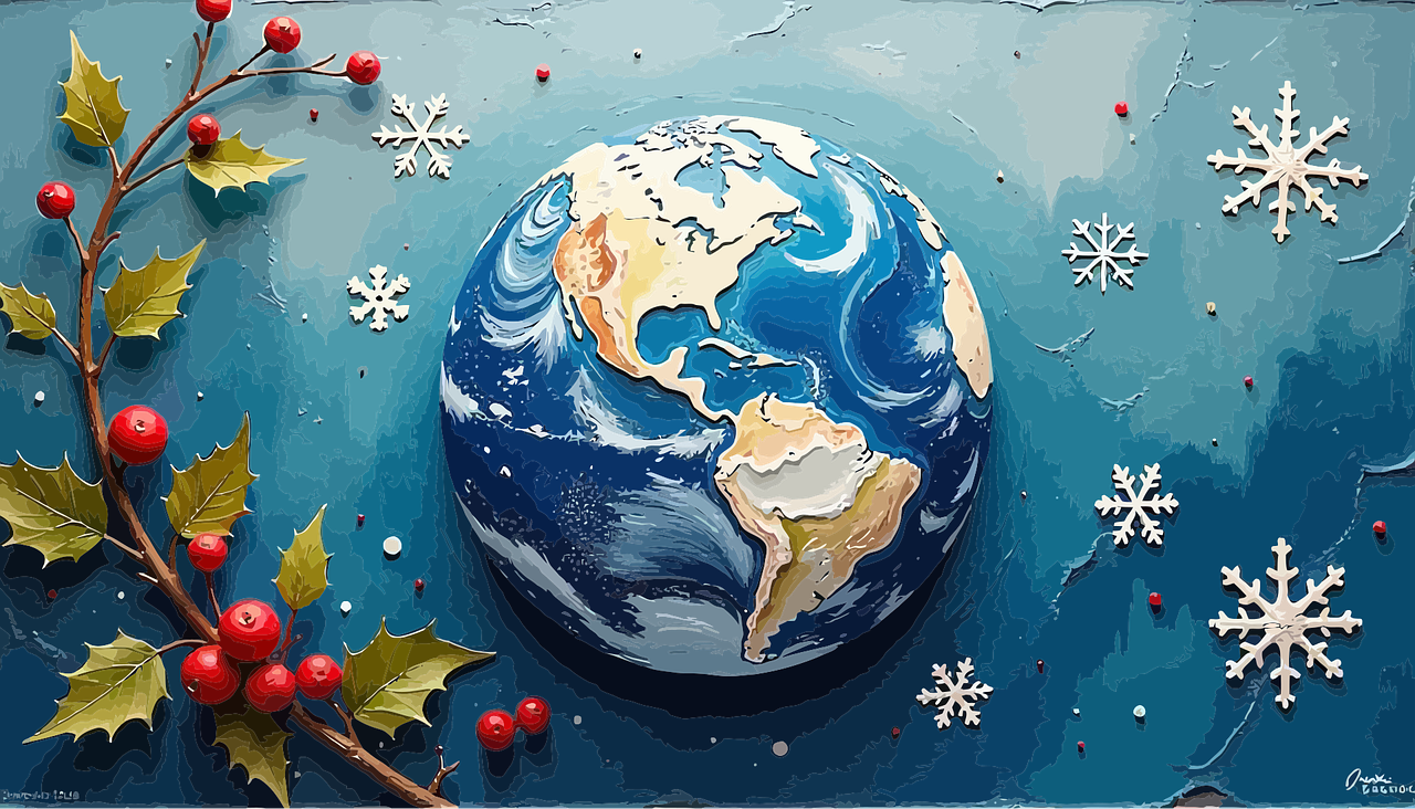 Download free HD stock image of Earth Christmas Background Free earth christmas background vacation planet view earth imagination festive vector