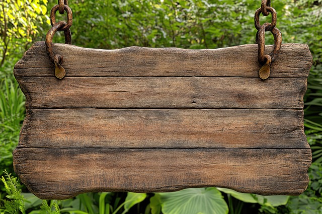 Free blank sign wooden plank rustic illustration