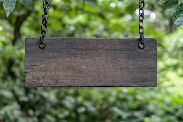 Free hanging sign blank plank wooden illustration