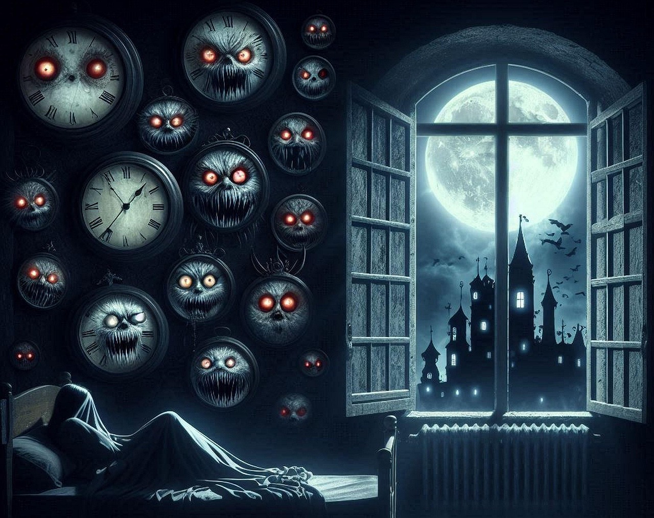 Download free HD stock image of Ai Generated Clocks Free ai generated clocks gruesome illustration