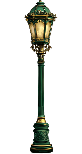 Free victorian street lamp ornate streetlight glowing lanterns illustration