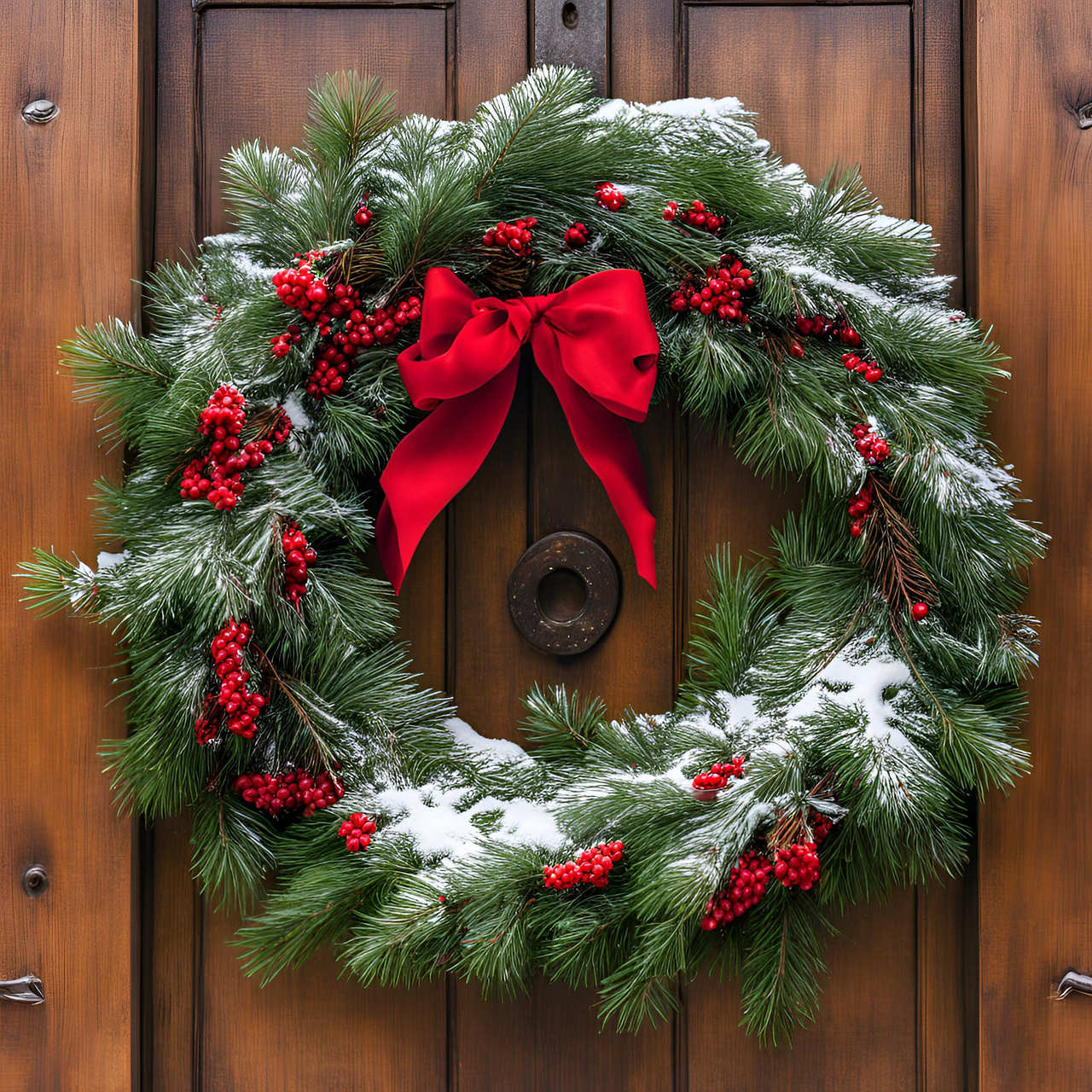 Download free HD stock image of Ai Generated Christmas Free ai generated christmas wreath illustration