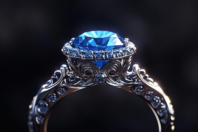 Free diamond ring sapphire illustration